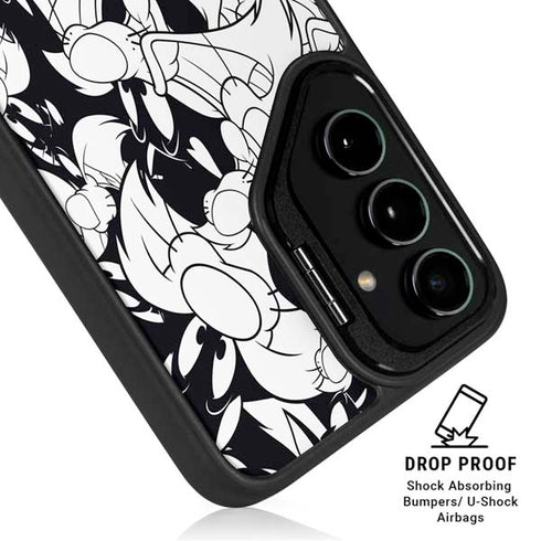 Looney Tunes Sylvester Super Sized Pattern Galaxy S25 Kickstand Case