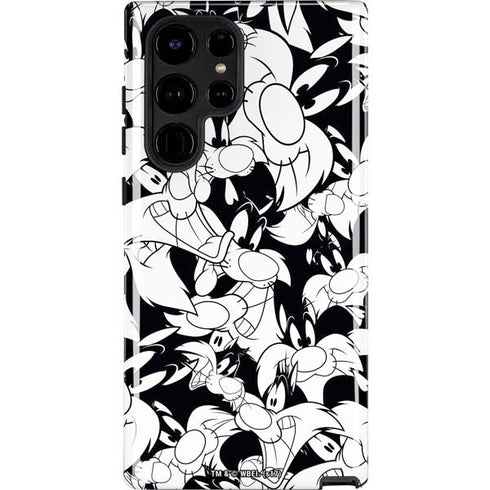 Looney Tunes Sylvester Super Sized Pattern Galaxy Cases