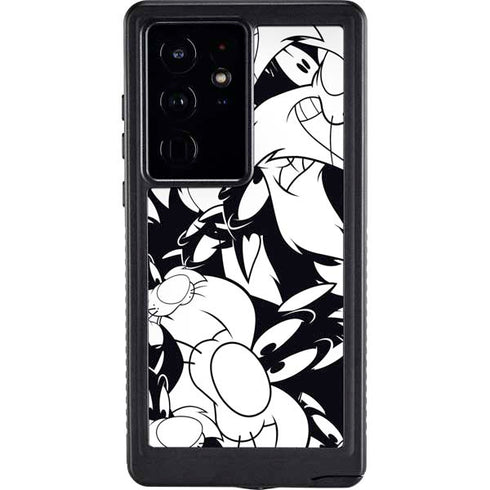 Looney Tunes Sylvester Super Sized Pattern Galaxy S24 Ultra Waterproof Case