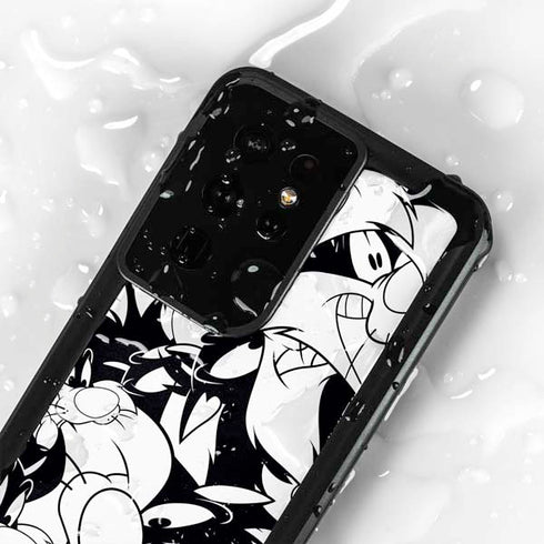 Looney Tunes Sylvester Super Sized Pattern Galaxy S24 Ultra Waterproof Case