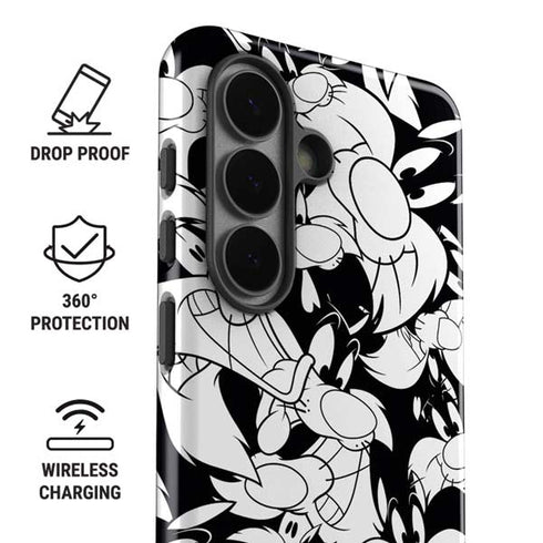 Looney Tunes Sylvester Super Sized Pattern Galaxy S26 Impact Case