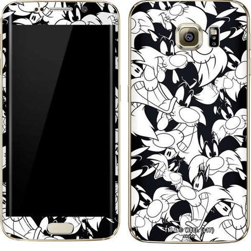 Looney Tunes Sylvester Super Sized Pattern Galaxy S7 Edge Skin