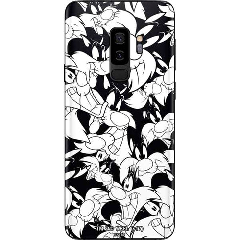 Looney Tunes Sylvester Super Sized Pattern Galaxy S9 Plus Skin