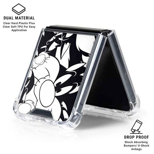 Looney Tunes Sylvester Super Sized Pattern Galaxy Z Flip6 Clear Case