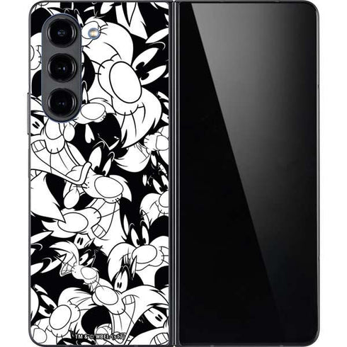 Looney Tunes Sylvester Super Sized Pattern Galaxy Z Fold5 5G Skin