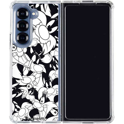 Looney Tunes Sylvester Super Sized Pattern Galaxy Z Fold6 Clear Case