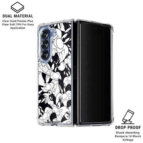 Looney Tunes Sylvester Super Sized Pattern Galaxy Z Fold6 Clear Case
