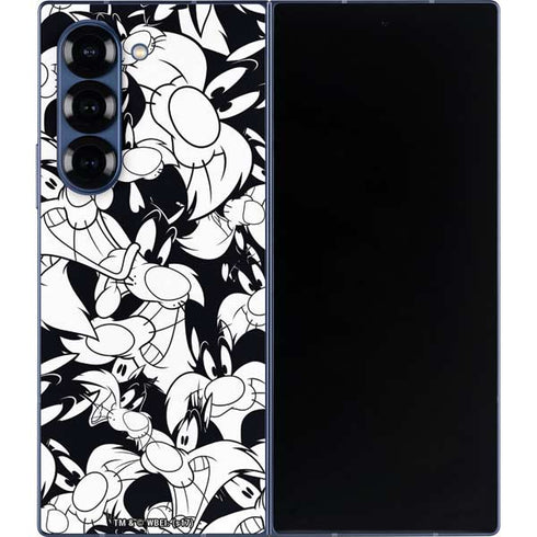Looney Tunes Sylvester Super Sized Pattern Galaxy Z Fold6 Skin