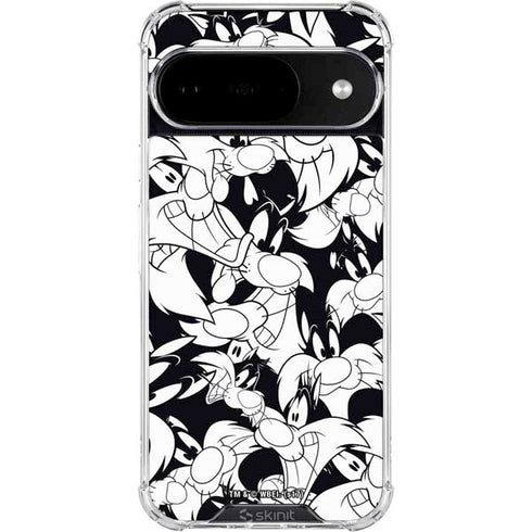 Looney Tunes Sylvester Super Sized Pattern Google Pixel 10 Clear Case