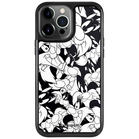 Looney Tunes Sylvester Super Sized Pattern iPhone Cases