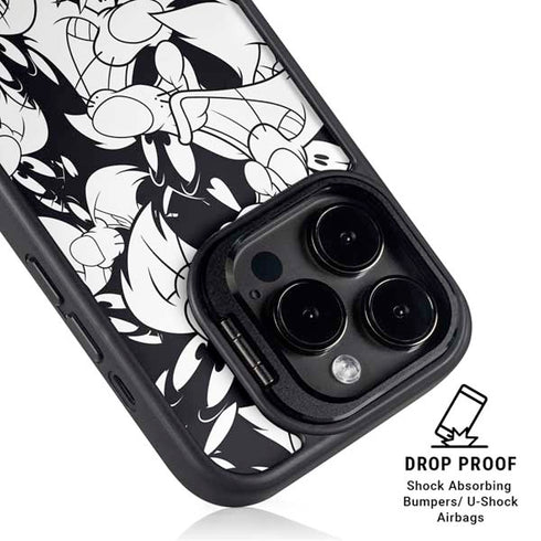 Looney Tunes Sylvester Super Sized Pattern iPhone 13 Pro Kickstand Case