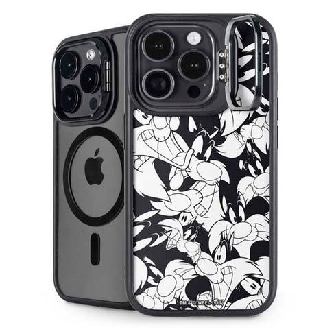 Looney Tunes Sylvester Super Sized Pattern iPhone 14 Pro Kickstand Case