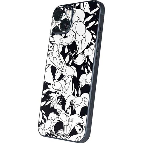 Looney Tunes Sylvester Super Sized Pattern iPhone Skins