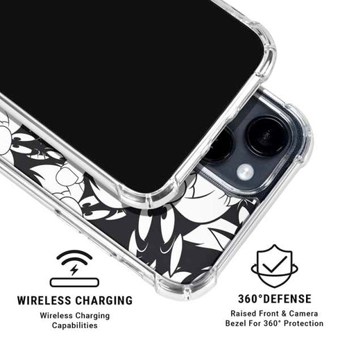 Looney Tunes Sylvester Super Sized Pattern iPhone 15 Clear Case