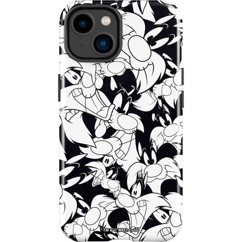 Looney Tunes Sylvester Super Sized Pattern iPhone 15 Impact Case