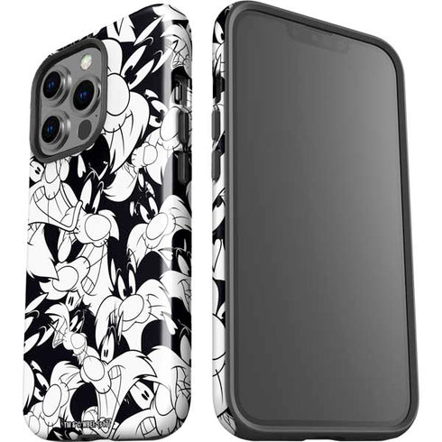 Looney Tunes Sylvester Super Sized Pattern iPhone 15 Pro Impact Case
