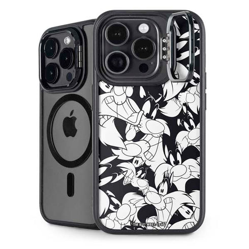 Looney Tunes Sylvester Super Sized Pattern iPhone 15 Pro Max Kickstand Case