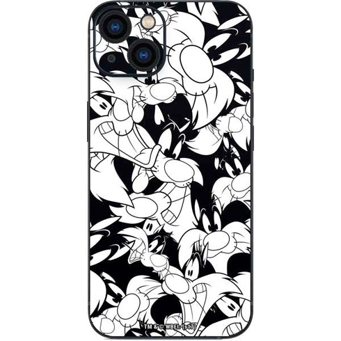 Looney Tunes Sylvester Super Sized Pattern iPhone 15 Skin