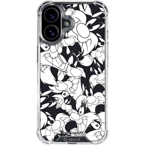 Looney Tunes Sylvester Super Sized Pattern iPhone 16 Clear Case