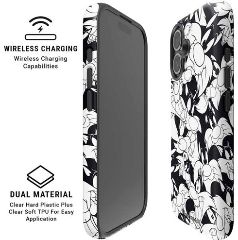 Looney Tunes Sylvester Super Sized Pattern iPhone 16 Magsafe Impact Case
