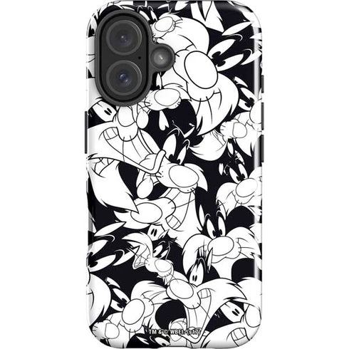 Looney Tunes Sylvester Super Sized Pattern iPhone 16 Plus Impact Case