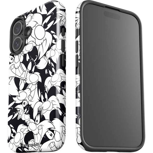 Looney Tunes Sylvester Super Sized Pattern iPhone 16 Plus Impact Case
