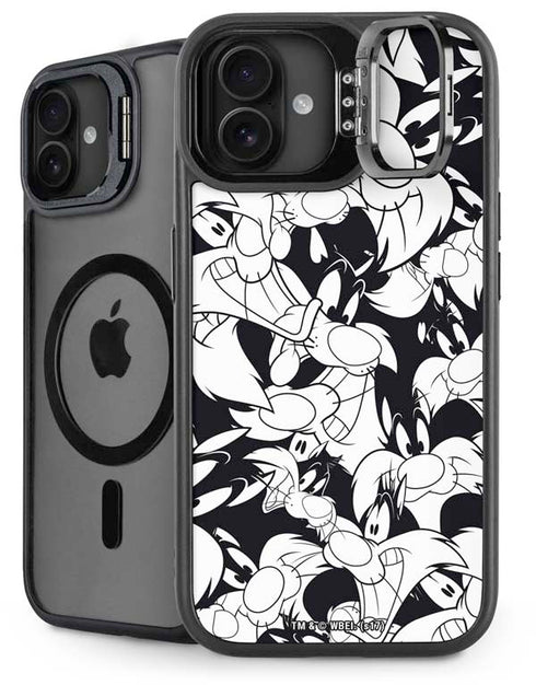Looney Tunes Sylvester Super Sized Pattern iPhone 16 Plus Kickstand Case