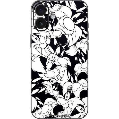 Looney Tunes Sylvester Super Sized Pattern iPhone 16 Plus Skin