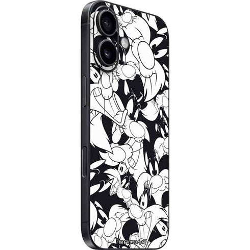 Looney Tunes Sylvester Super Sized Pattern iPhone 16 Plus Skin