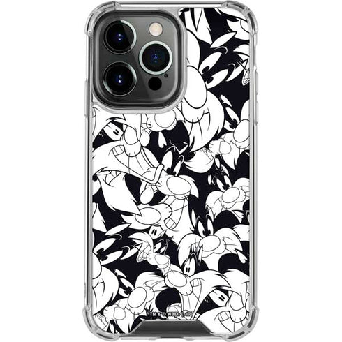 Looney Tunes Sylvester Super Sized Pattern iPhone 16 Pro Clear Case