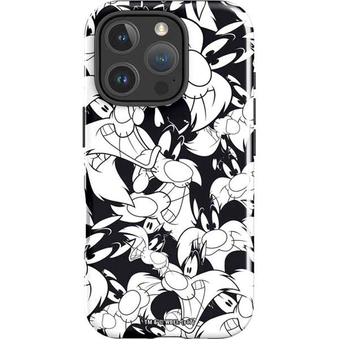 Looney Tunes Sylvester Super Sized Pattern iPhone 16 Pro Impact Case