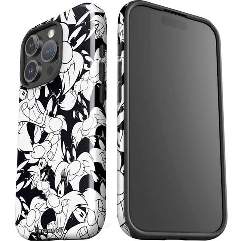 Looney Tunes Sylvester Super Sized Pattern iPhone 16 Pro Impact Case