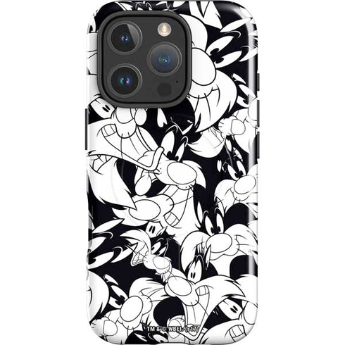 Looney Tunes Sylvester Super Sized Pattern iPhone 16 Pro Magsafe Impact Case