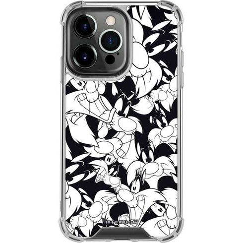 Looney Tunes Sylvester Super Sized Pattern iPhone 16 Pro Max Clear Case