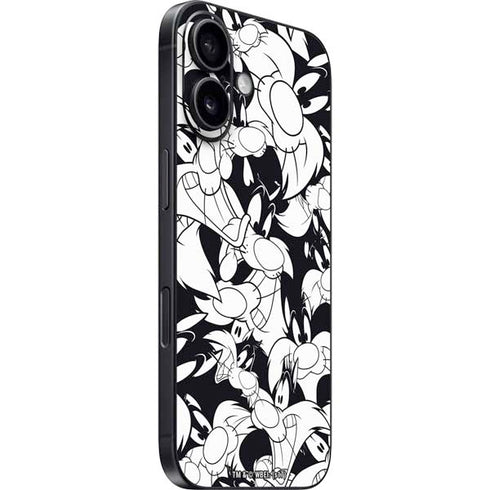 Looney Tunes Sylvester Super Sized Pattern iPhone 16 Skin