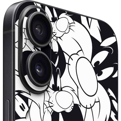 Looney Tunes Sylvester Super Sized Pattern iPhone 16 Skin