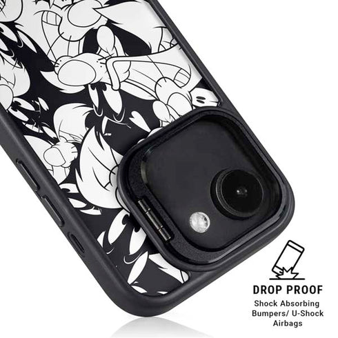 Looney Tunes Sylvester Super Sized Pattern iPhone 16e Kickstand Case