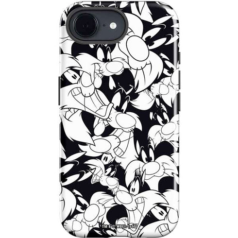 Looney Tunes Sylvester Super Sized Pattern iPhone 16e Impact Case