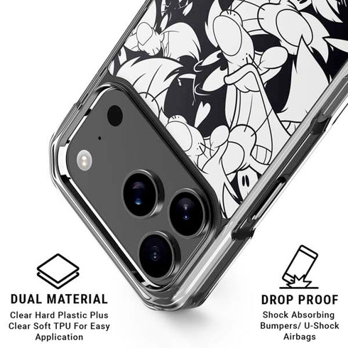 Looney Tunes Sylvester Super Sized Pattern iPhone 18 Pro Clear Case
