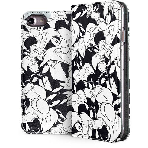 Looney Tunes Sylvester Super Sized Pattern iPhone 7 Folio Case