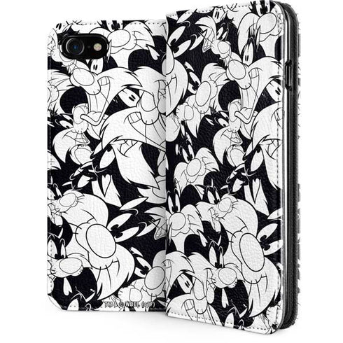 Looney Tunes Sylvester Super Sized Pattern iPhone SE (2nd & 3rd Gen) Folio Case