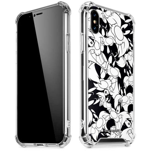 Looney Tunes Sylvester Super Sized Pattern iPhone X/XS Clear Case