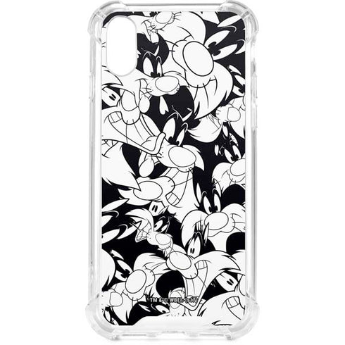 Looney Tunes Sylvester Super Sized Pattern iPhone XS Clear Case