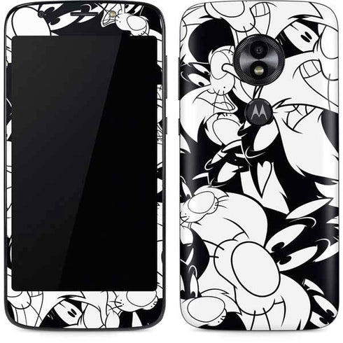 Looney Tunes Sylvester Super Sized Pattern Moto E5 Play Skin