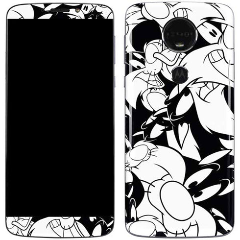 Looney Tunes Sylvester Super Sized Pattern Moto E5 Plus Skin