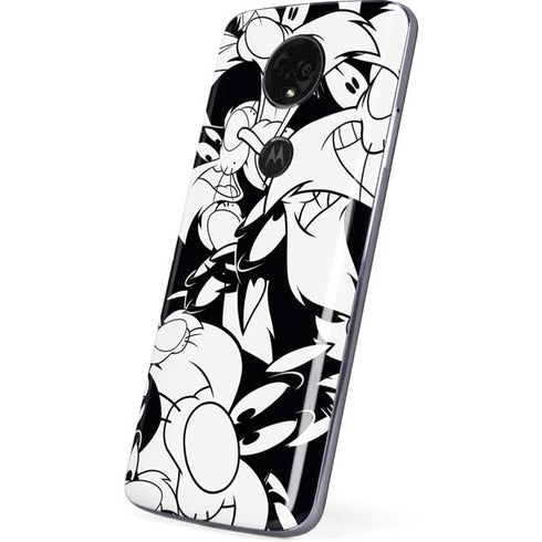 Looney Tunes Sylvester Super Sized Pattern Moto E5 Plus Skin