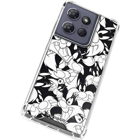 Looney Tunes Sylvester Super Sized Pattern Moto G 5G (2025) Clear Case