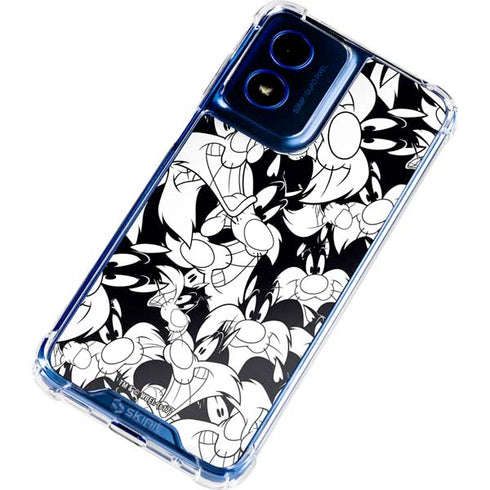 Looney Tunes Sylvester Super Sized Pattern Moto G 5G (2024) Clear Case