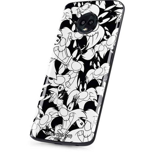 Looney Tunes Sylvester Super Sized Pattern Moto G6 Skin