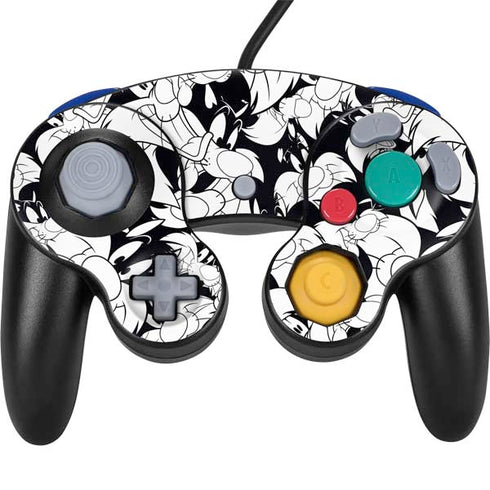 Looney Tunes Sylvester Super Sized Pattern Nintendo GameCube Controller Skin